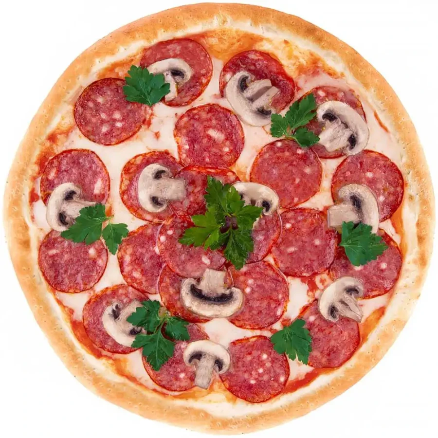 Pizza Salami with mushrooms