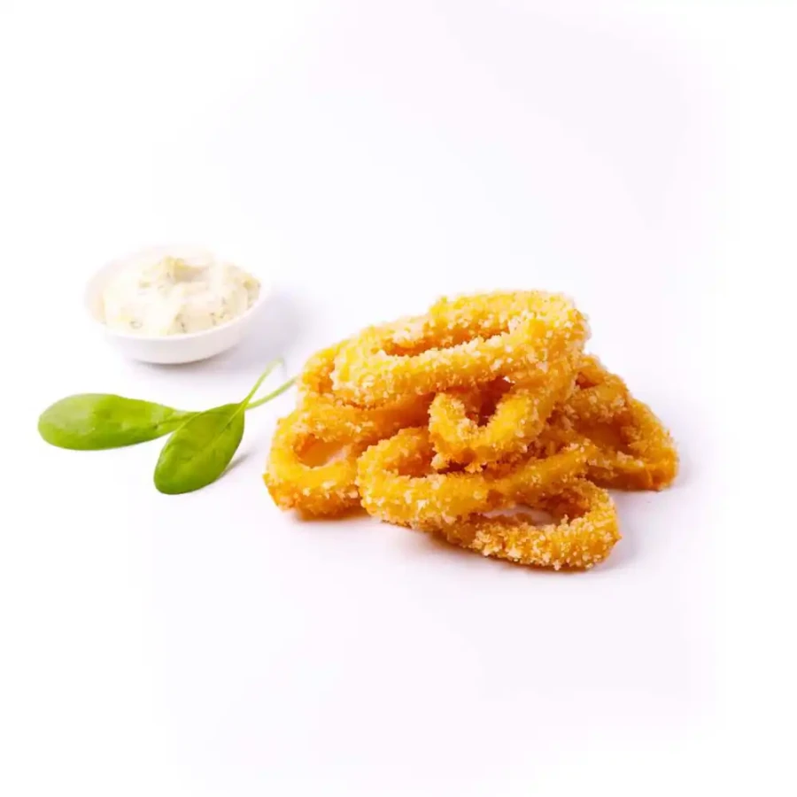 Onion rings with garlic sauce