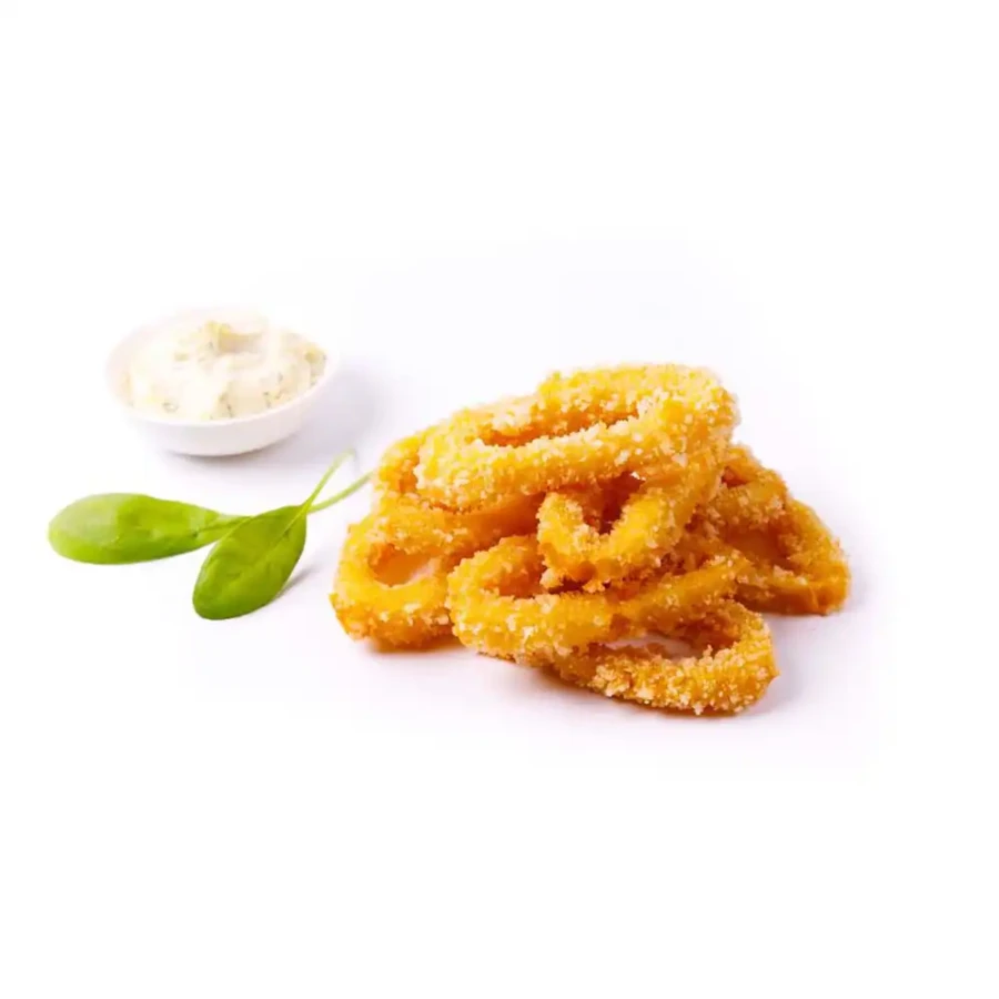 Squid rings with garlic sauce