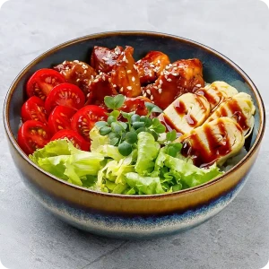 Poke with chicken teriyaki