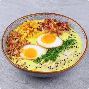 Сырный рамен с беконом