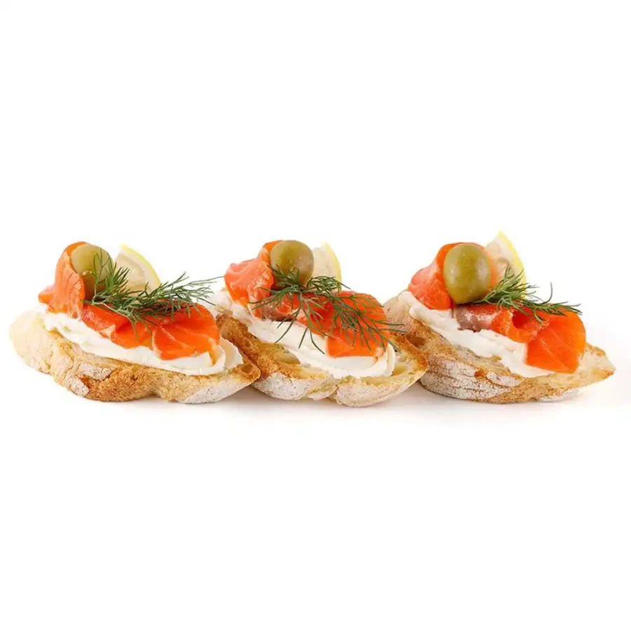 Mini bruschettas with salmon