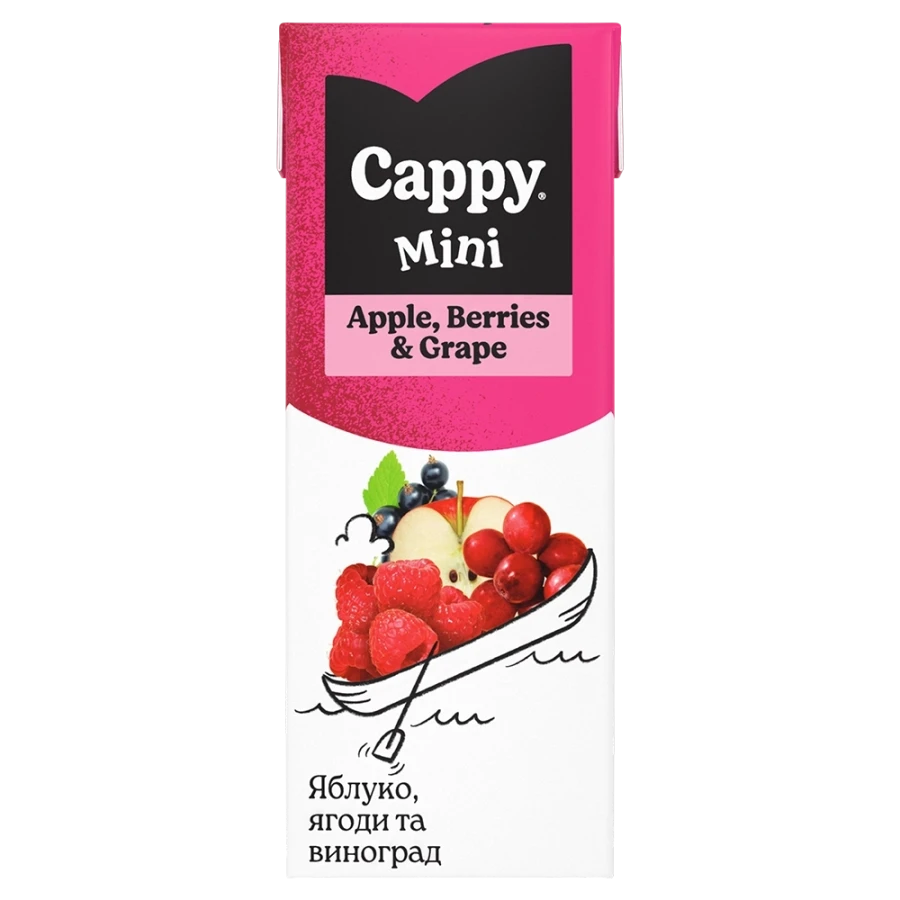 Нектар Cappy Mini Яблуко, Ягоди, Виноград 200 мл