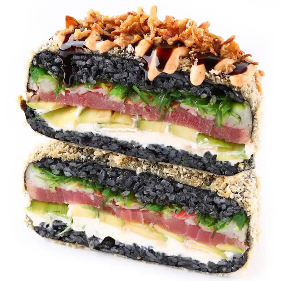 Sushi-burger with tuna