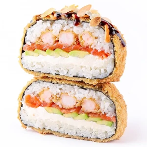 Sushi burger salmon-shrimp