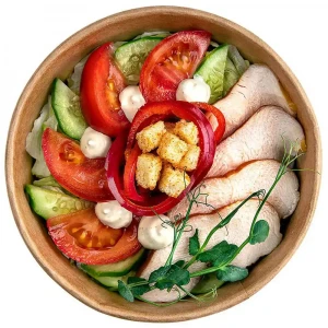 Salad with smoked chicken